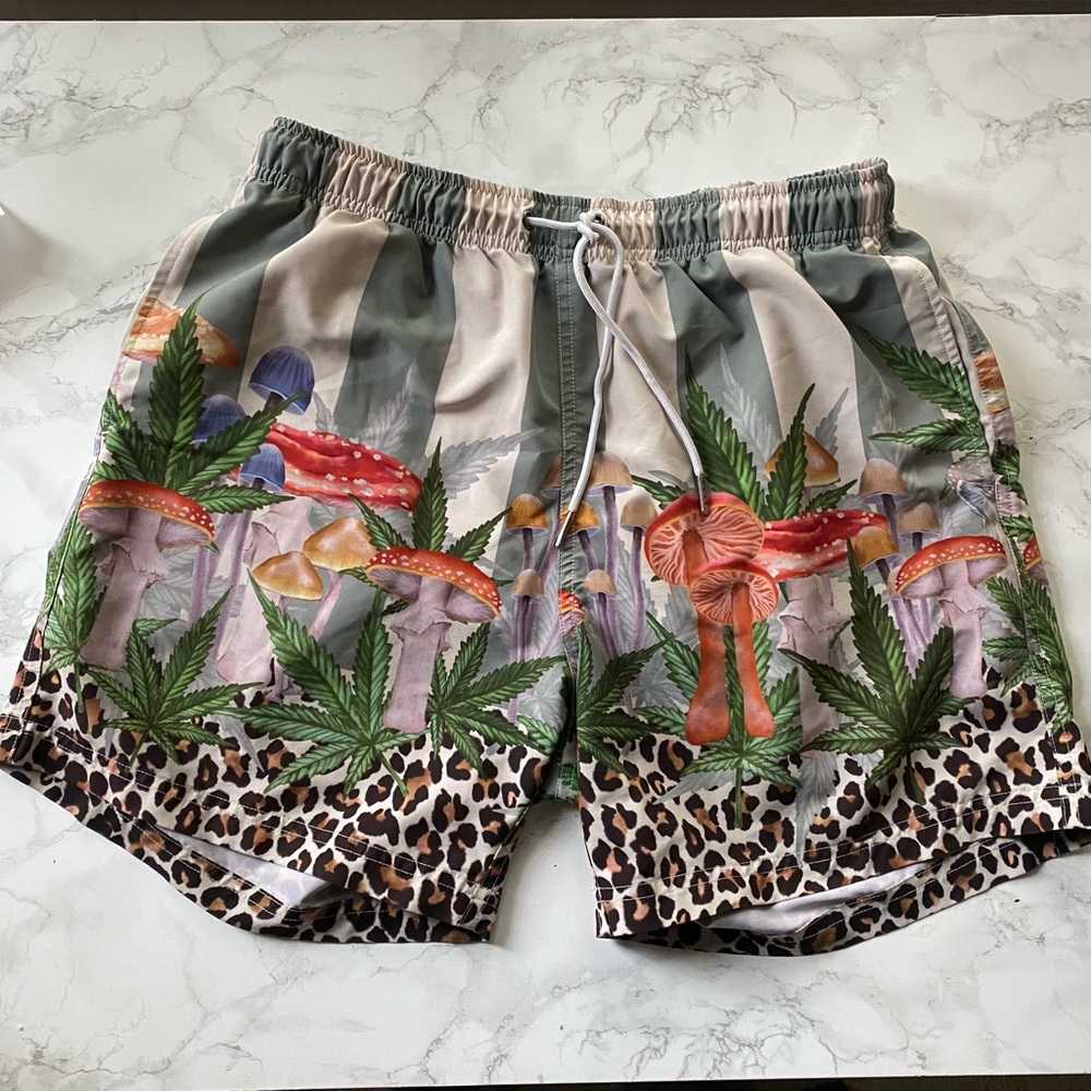 MAVRANS HEIGHTENED SENSES mushroom leopard 
SWIM SHORT urban outfitters eco